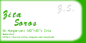 zita soros business card